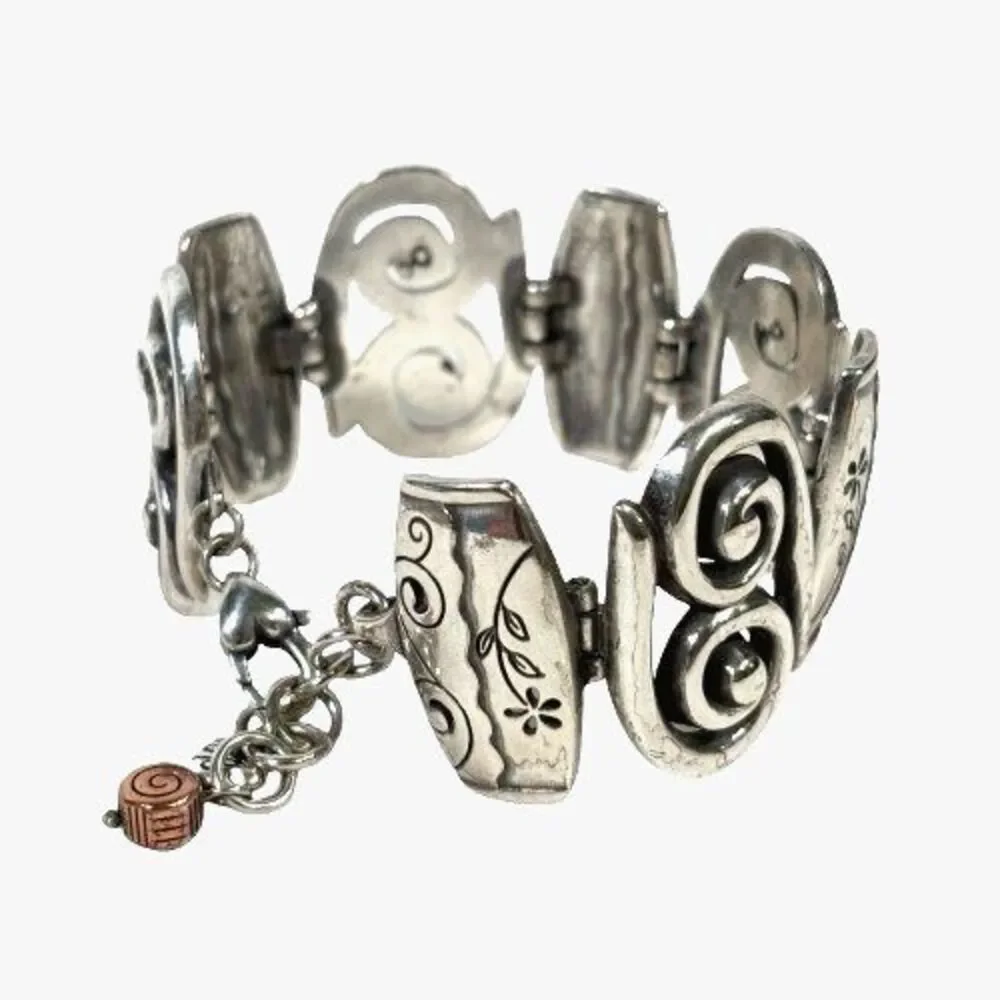 Brighton Silver Pablo's Passion Picasso Swirls Scroll & Floral Link Bracelet $68